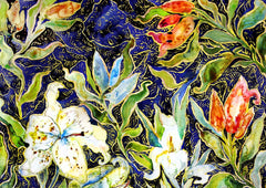 PWF Puzzle 1000, Veronika Blyzniuchenko, Lilien auf Blau